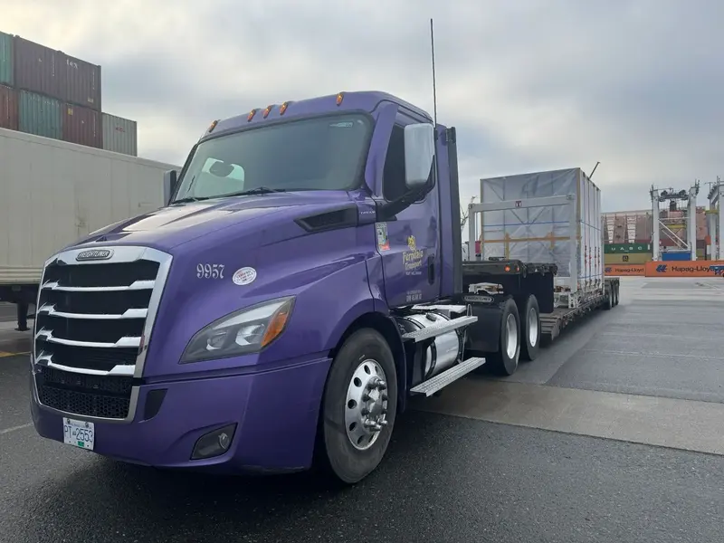 Ferndale Transport truck hauling a container
